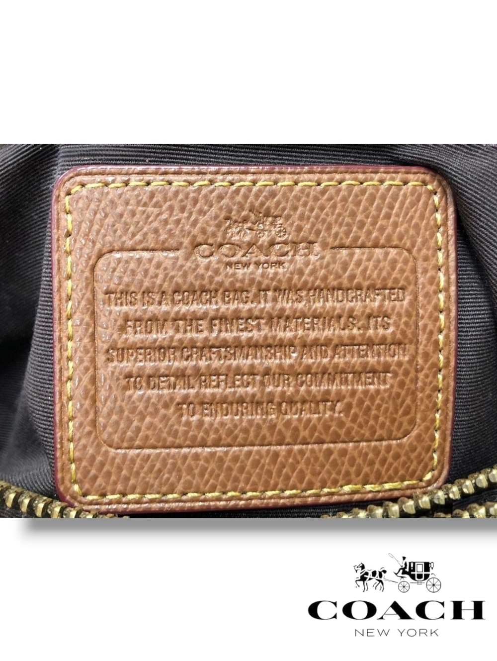 Coach Signature F34608 Margot Brown Canvas Tote Bag with Leather Trim - Picture 16 of 16